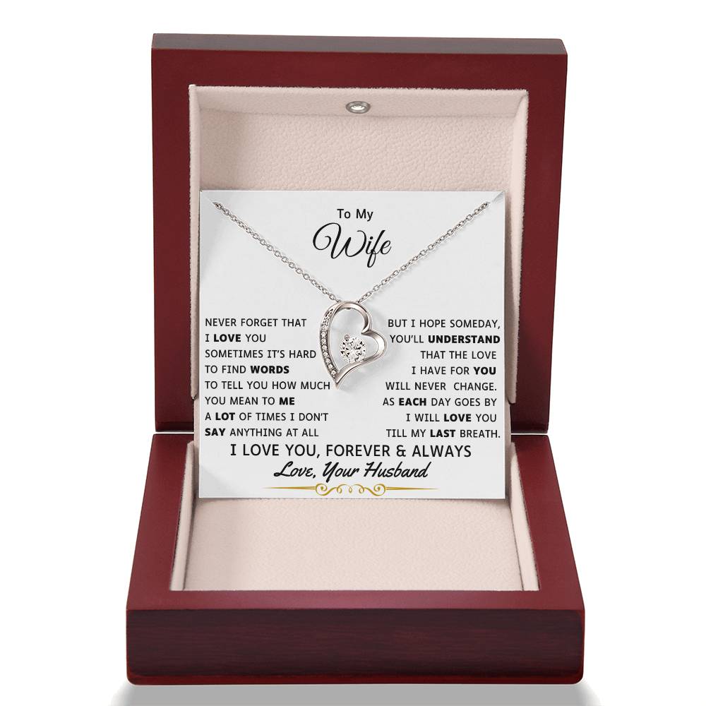 Wife Necklace, Gift Necklace Message Card To My Wife Happy Valentine'S –  Rakva