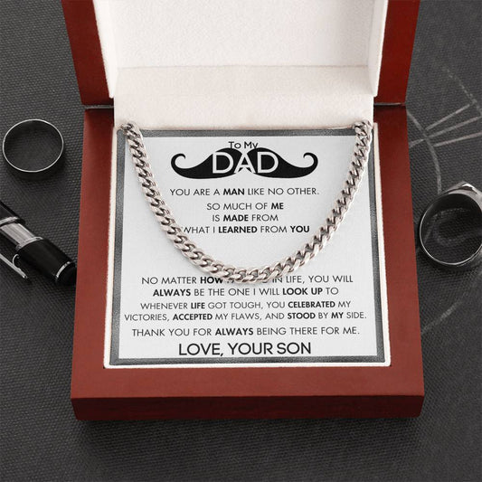 To My Dad - For The One I Look Up To - From Son - Cuban Chain