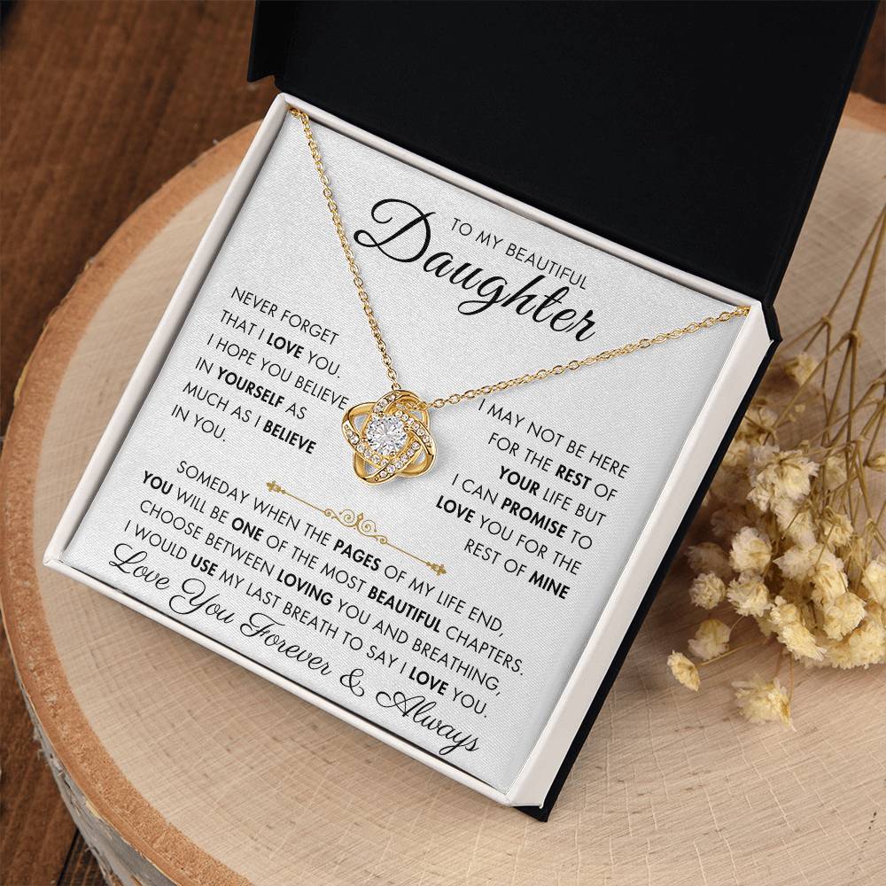 To My Daughter - My Beautiful Chapter - Love Knot Necklace