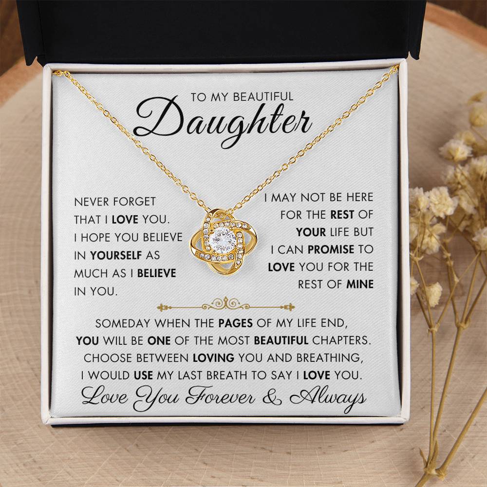 To My Daughter - My Beautiful Chapter - Love Knot Necklace