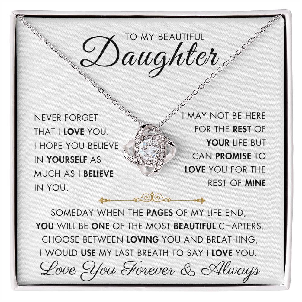 To My Daughter - My Beautiful Chapter - Love Knot Necklace