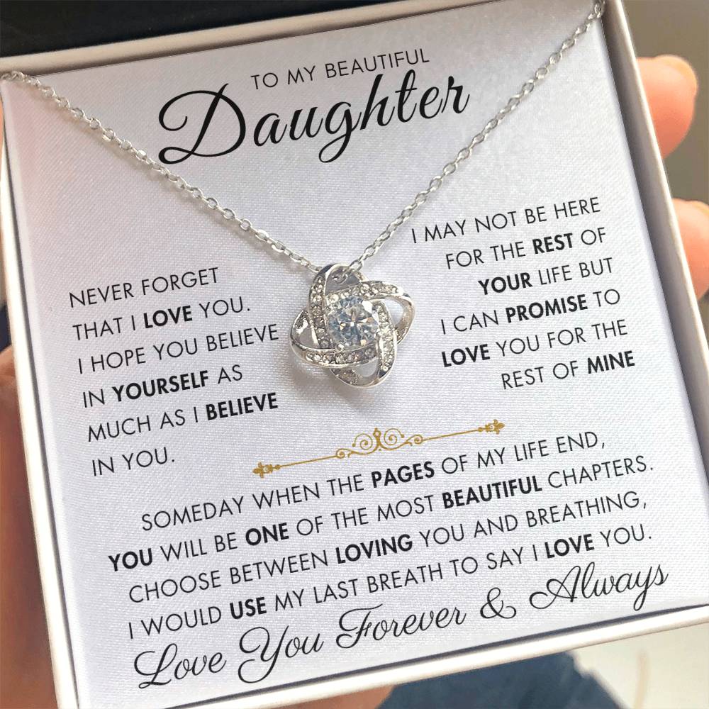 To My Daughter - My Beautiful Chapter - Love Knot Necklace