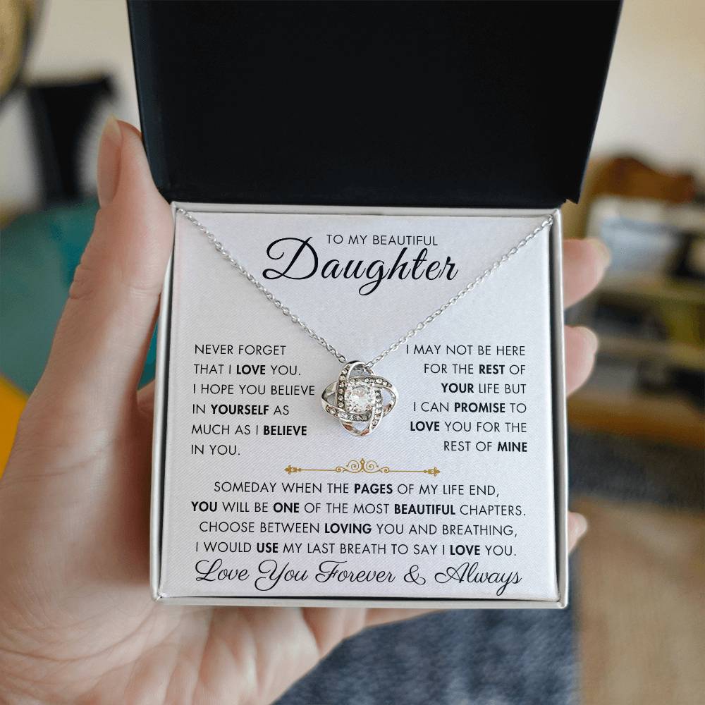 To My Daughter - My Beautiful Chapter - Love Knot Necklace