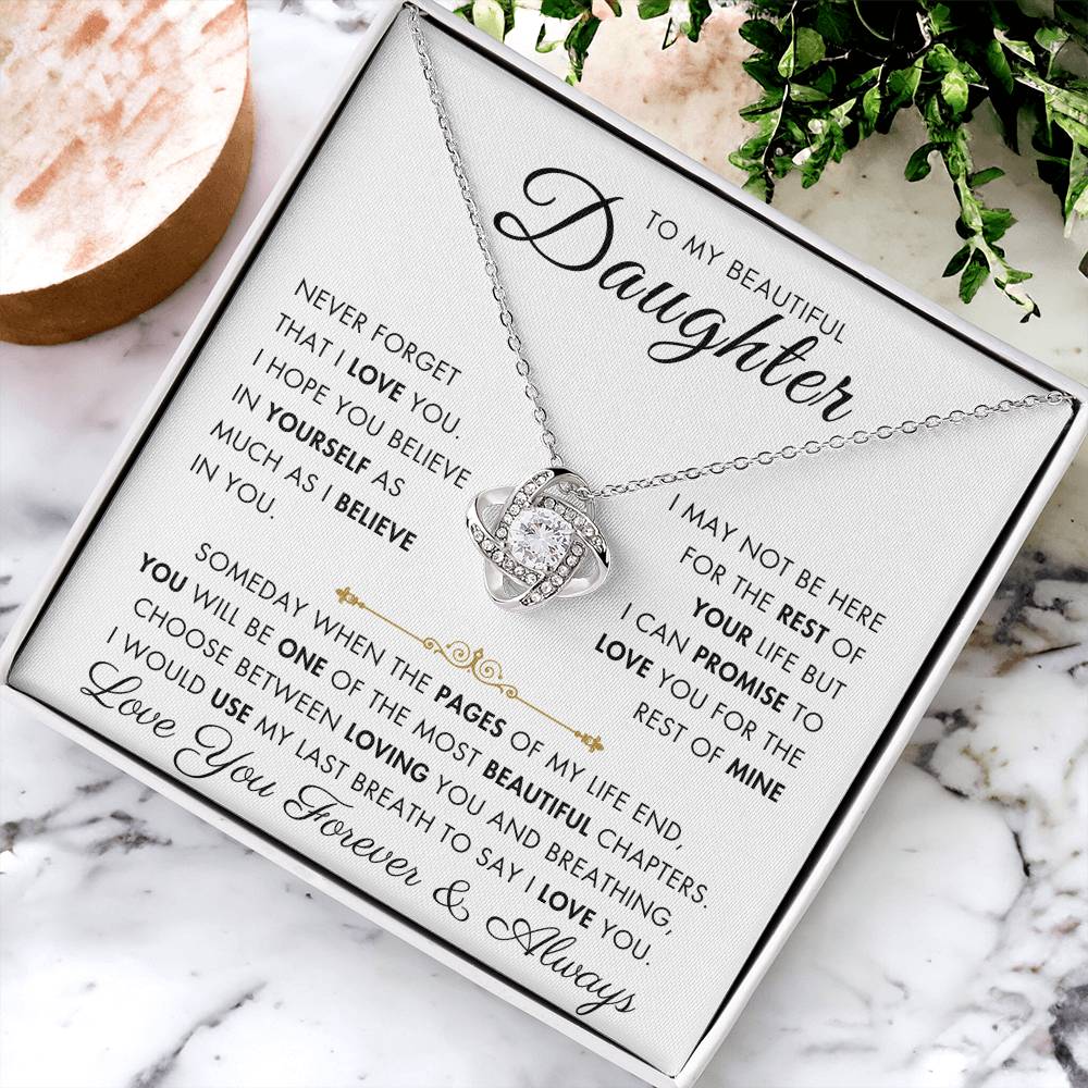 To My Daughter - My Beautiful Chapter - Love Knot Necklace