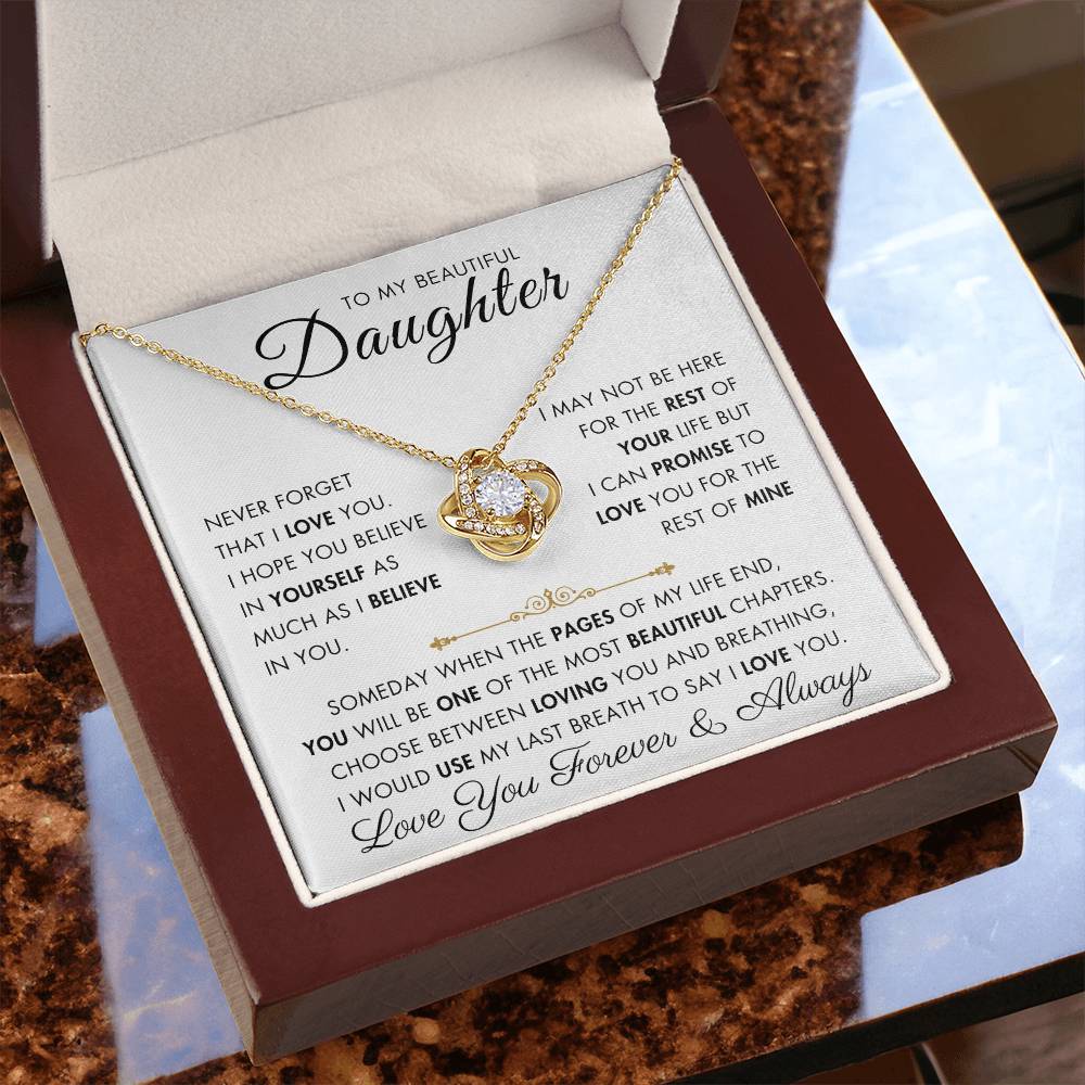 To My Daughter - My Beautiful Chapter - Love Knot Necklace