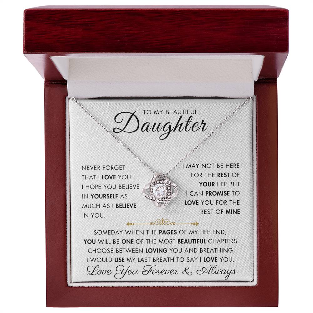 To My Daughter - My Beautiful Chapter - Love Knot Necklace