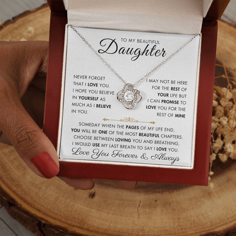 To My Daughter - My Beautiful Chapter - Love Knot Necklace