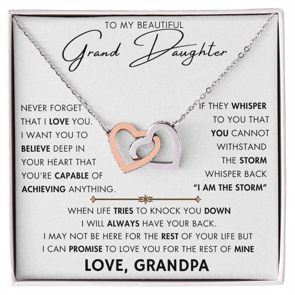 To My Grand Daughter - I'm Always with You - Love Grandpa - Forever Love Necklace