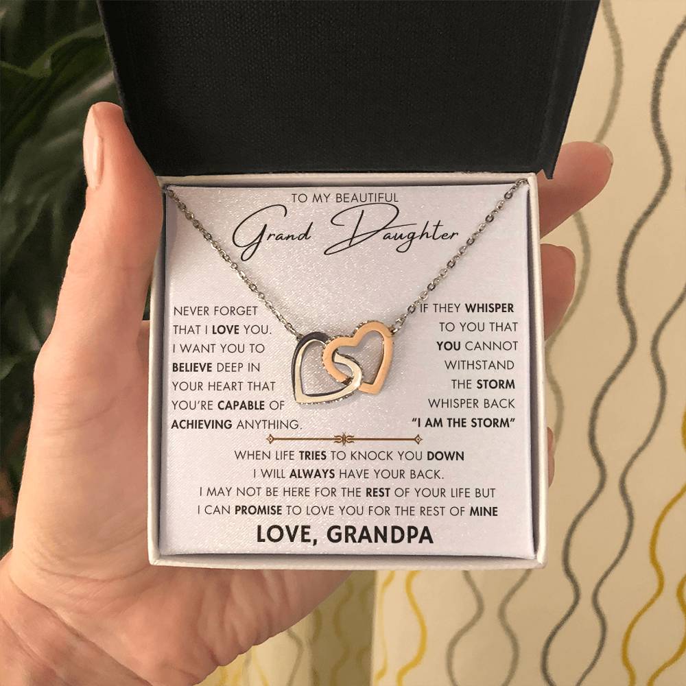 To My Grand Daughter - I'm Always with You - Love Grandpa - Forever Love Necklace