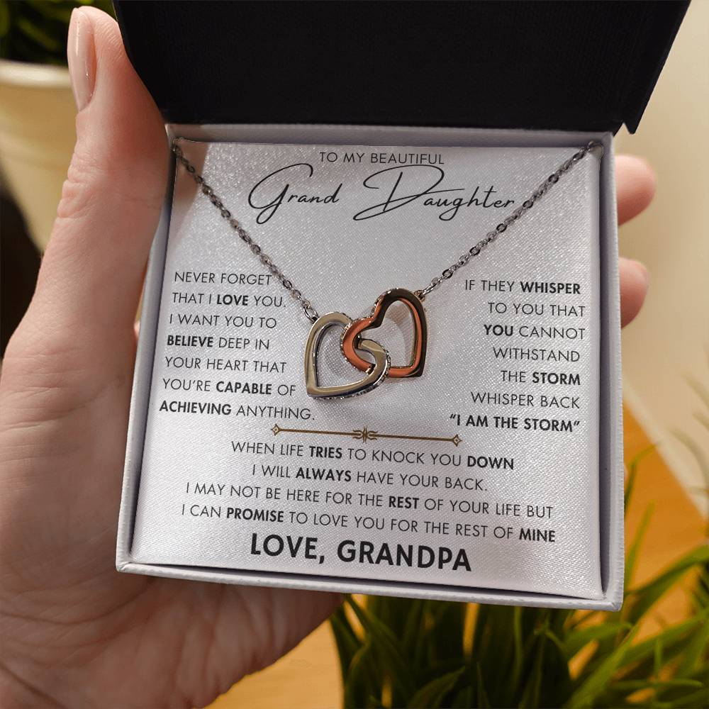 To My Grand Daughter - I'm Always with You - Love Grandpa - Forever Love Necklace