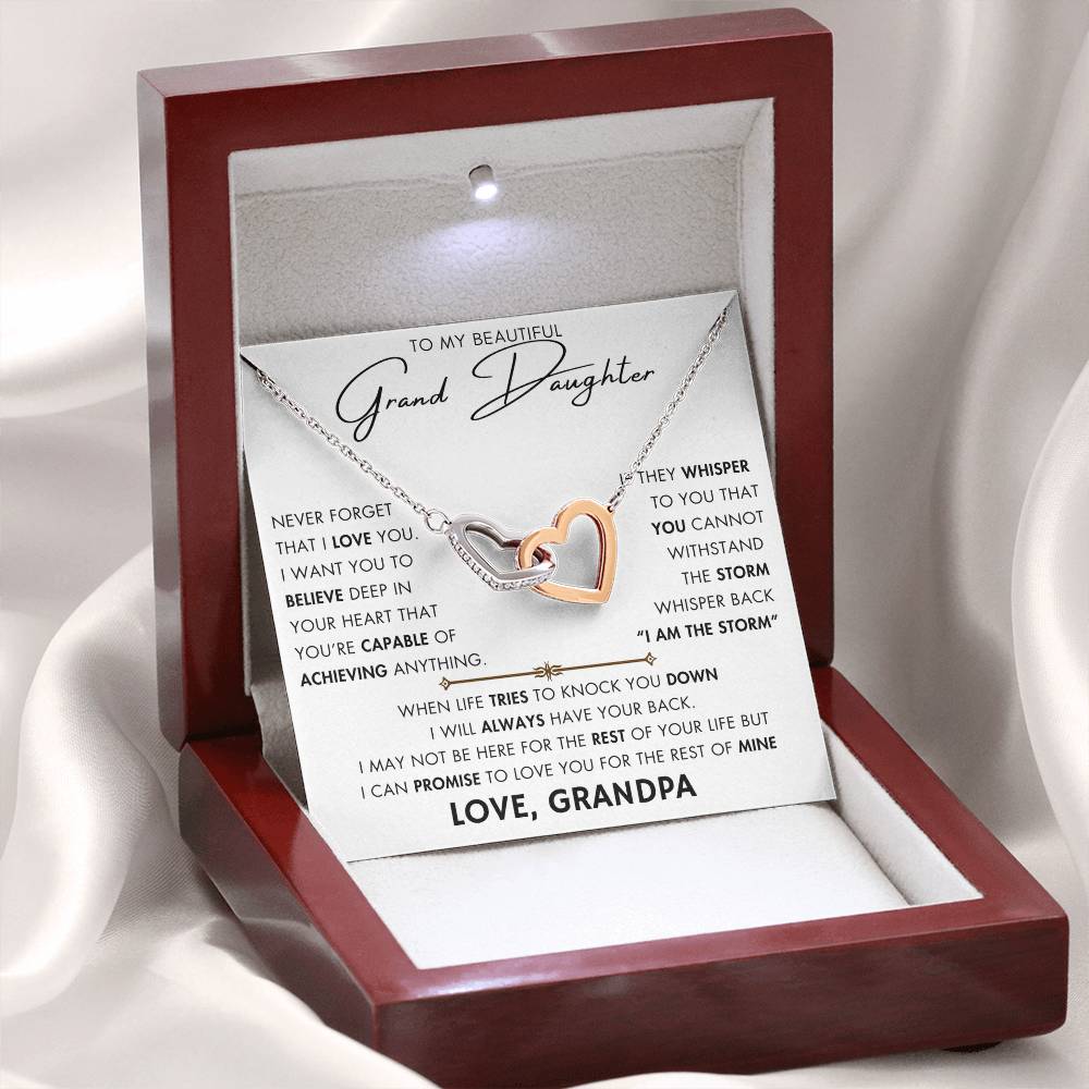 To My Grand Daughter - I'm Always with You - Love Grandpa - Forever Love Necklace