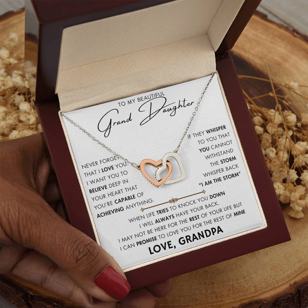 To My Grand Daughter - I'm Always with You - Love Grandpa - Forever Love Necklace