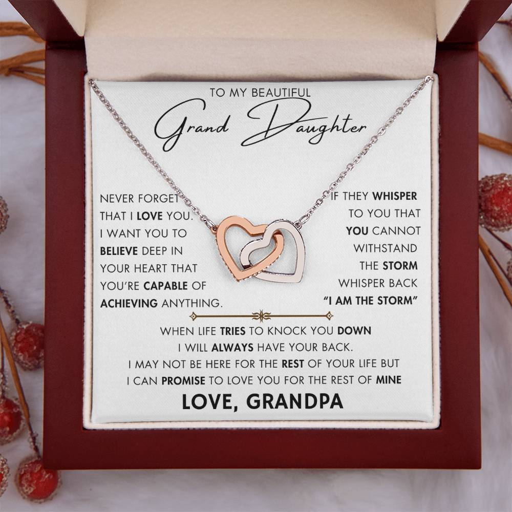 To My Grand Daughter - I'm Always with You - Love Grandpa - Forever Love Necklace