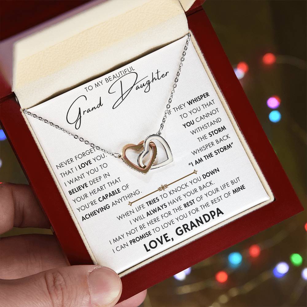 To My Grand Daughter - I'm Always with You - Love Grandpa - Forever Love Necklace