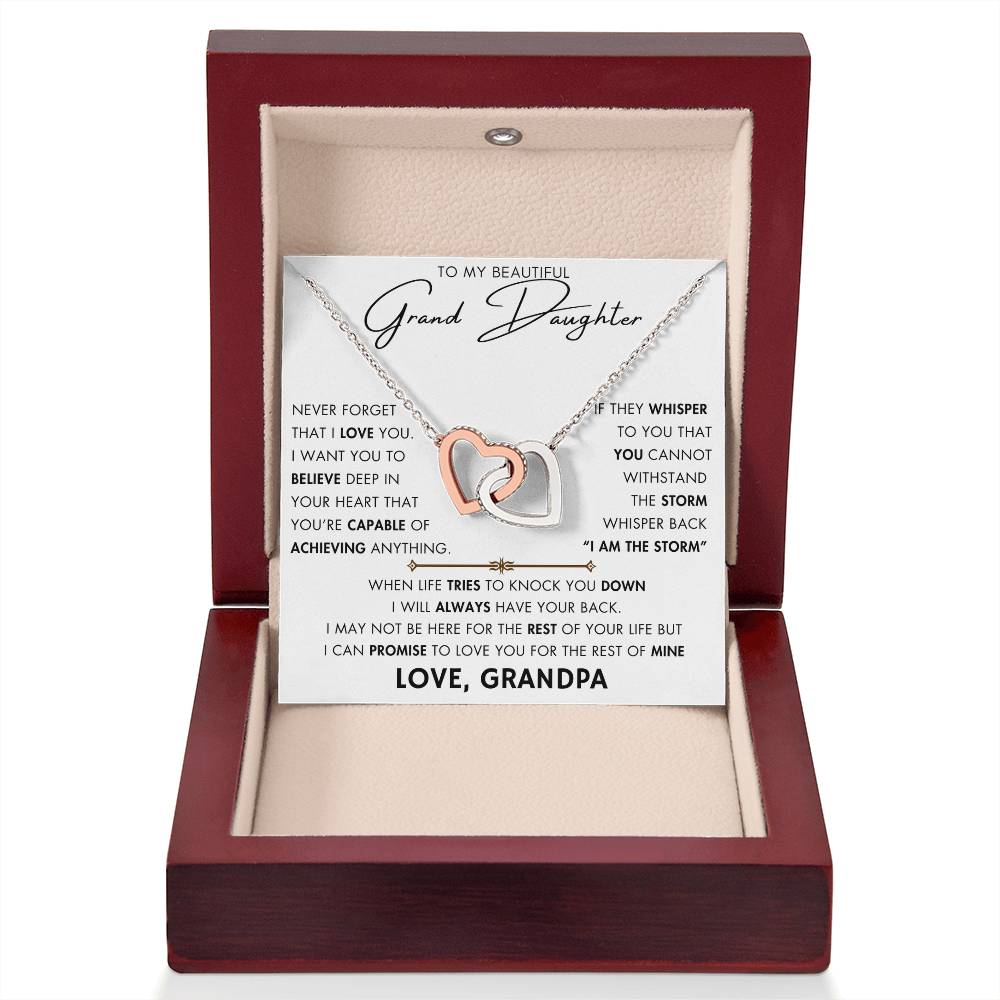 To My Grand Daughter - I'm Always with You - Love Grandpa - Forever Love Necklace